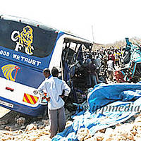 Der verunglückte Reisebus bei Mbeya